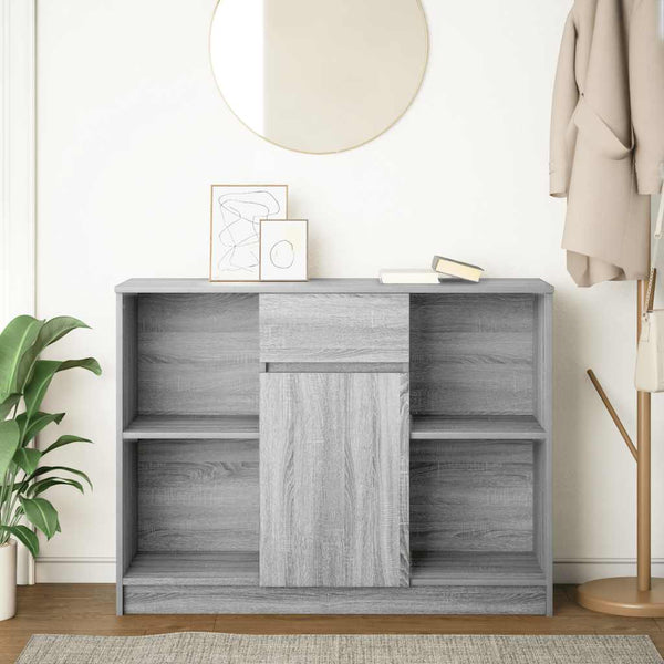 Graues Sideboard mit Schublade, 101 cm
