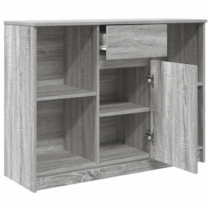 Graues Sideboard mit Schublade, 101 cm
