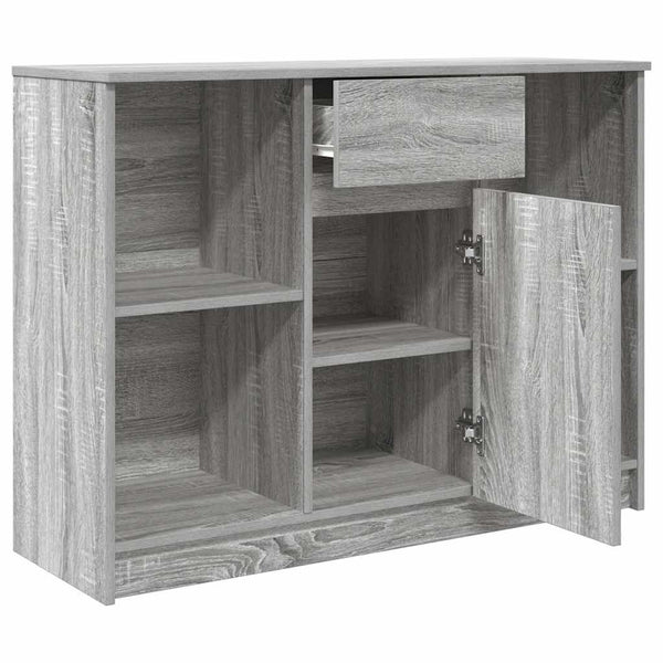 Graues Sideboard mit Schublade, 101 cm