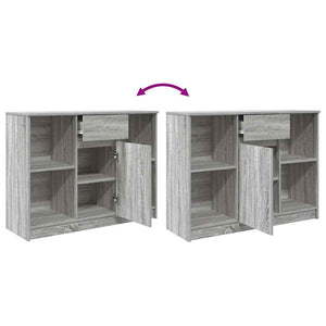 Graues Sideboard mit Schublade, 101 cm