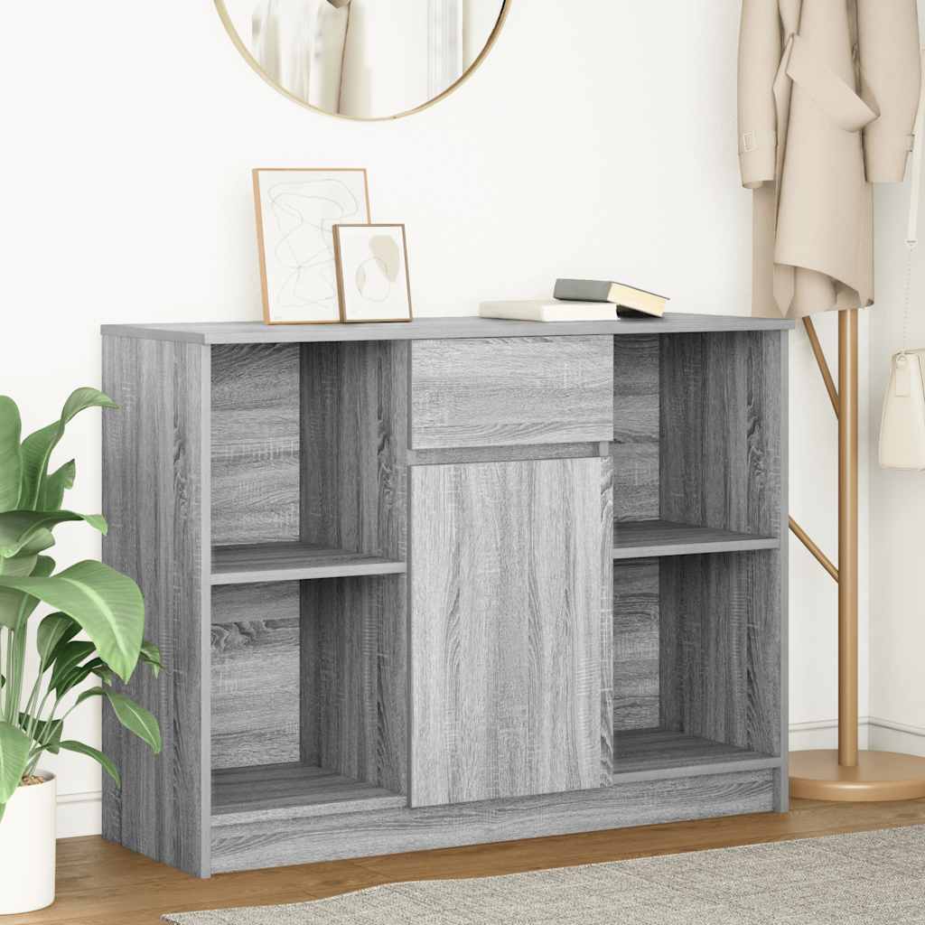 Graues Sideboard mit Schublade, 101 cm