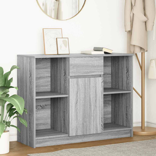 Graues Sideboard mit Schublade, 101 cm