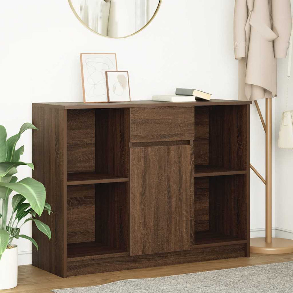 vidaXL Sideboard with Drawer Brown Oak Effect 101x35x76 cm