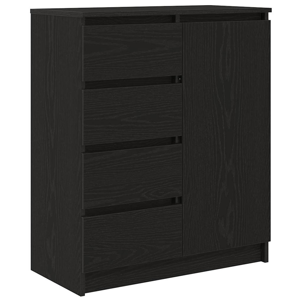 vidaXL Sideboard with Drawers Black Oak Look 71x35x84 cm