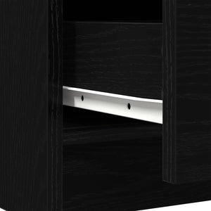 Sideboard Schwarz Eichen-Optik 71x35x84 cm