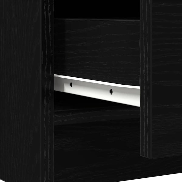 Sideboard Schwarz Eichen-Optik 71x35x84 cm
