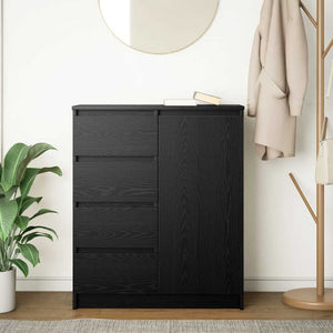 Sideboard Schwarz Eichen-Optik 71x35x84 cm