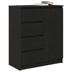 Sideboard Schwarz Eichen-Optik 71x35x84 cm
