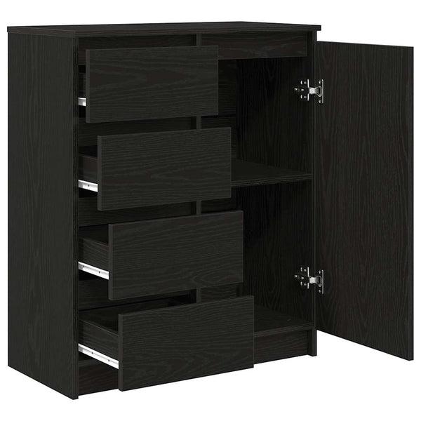 Sideboard Schwarz Eichen-Optik 71x35x84 cm