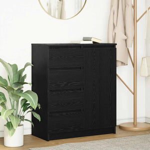 Sideboard Schwarz Eichen-Optik 71x35x84 cm