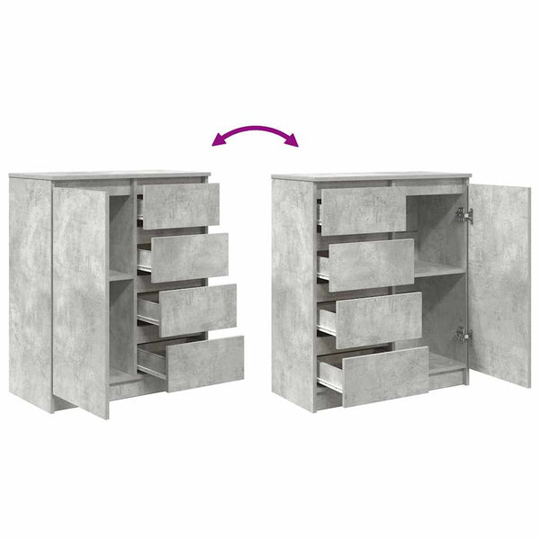 Sideboard Betongrau mit Schubladen