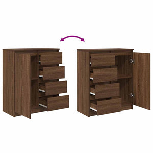Sideboard Braun Eichen-Optik 71x35x84 cm