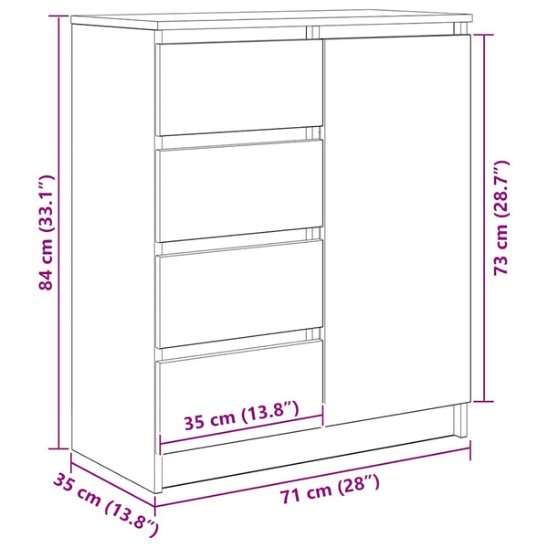 Sideboard Altholz-Optik mit Schubladen