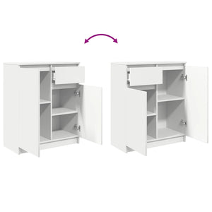 Weißes Sideboard mit Schublade 71x35x84 cm