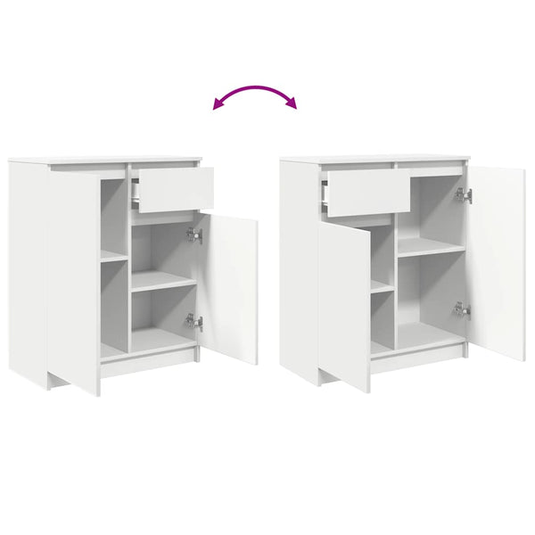 Weißes Sideboard mit Schublade 71x35x84 cm