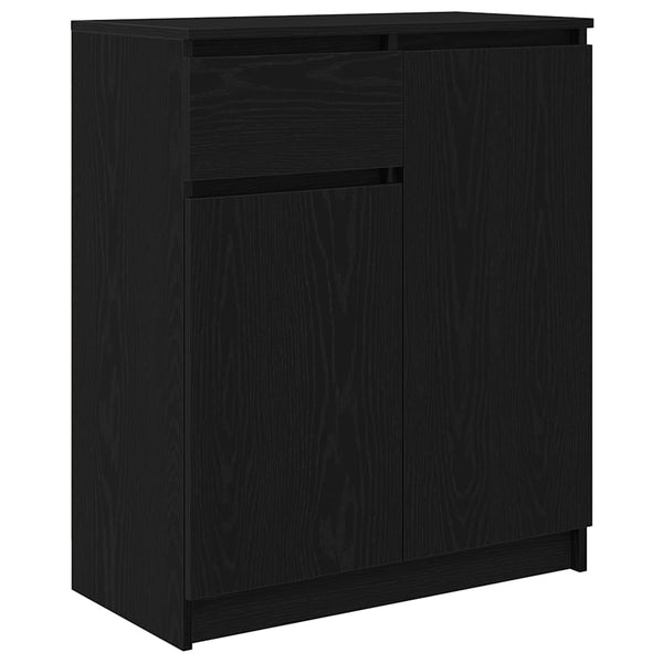 Sideboard Schwarz Eichenoptik 71x35x84 cm