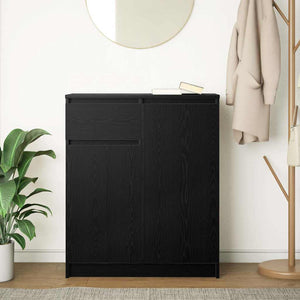 Sideboard Schwarz Eichenoptik 71x35x84 cm
