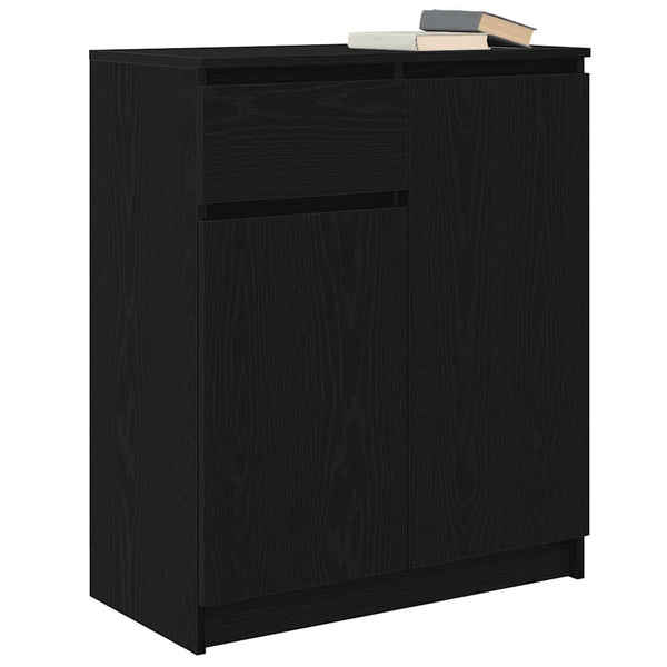 Sideboard Schwarz Eichenoptik 71x35x84 cm