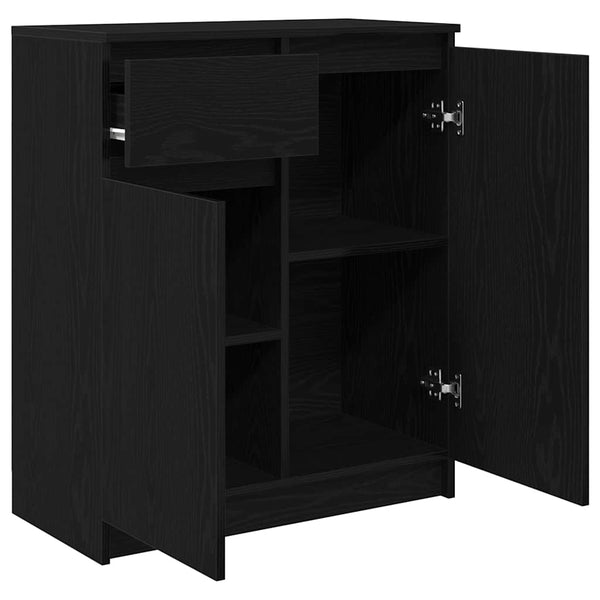 Sideboard Schwarz Eichenoptik 71x35x84 cm