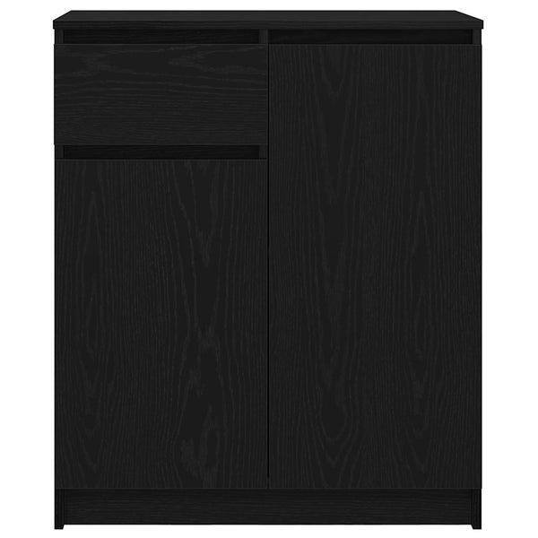 Sideboard Schwarz Eichenoptik 71x35x84 cm