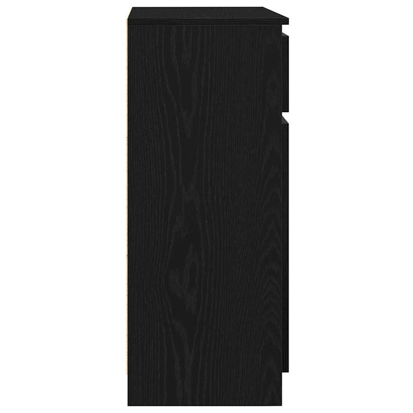 Sideboard Schwarz Eichenoptik 71x35x84 cm