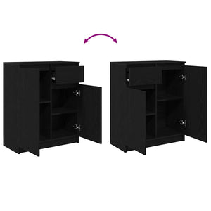 Sideboard Schwarz Eichenoptik 71x35x84 cm