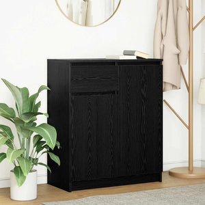 Sideboard Schwarz Eichenoptik 71x35x84 cm