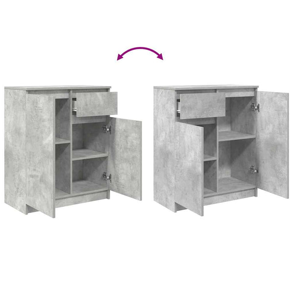 Betongraues Sideboard mit Schublade 71x35x84 cm
