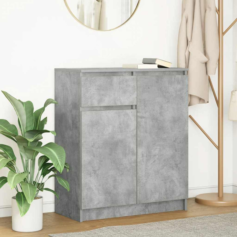 vidaXL Sideboard with Drawer Concrete Gray 71x35x84 cm Engineered Wood