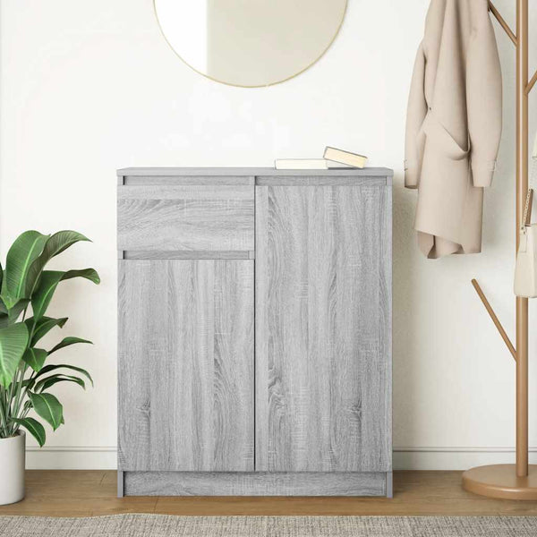 Graues Sideboard mit Schublade 71x35x84 cm