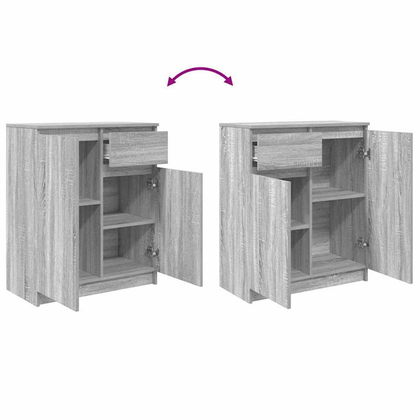 Graues Sideboard mit Schublade 71x35x84 cm