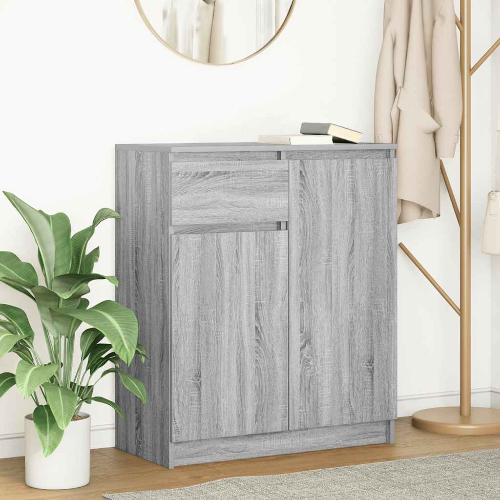 Graues Sideboard mit Schublade 71x35x84 cm