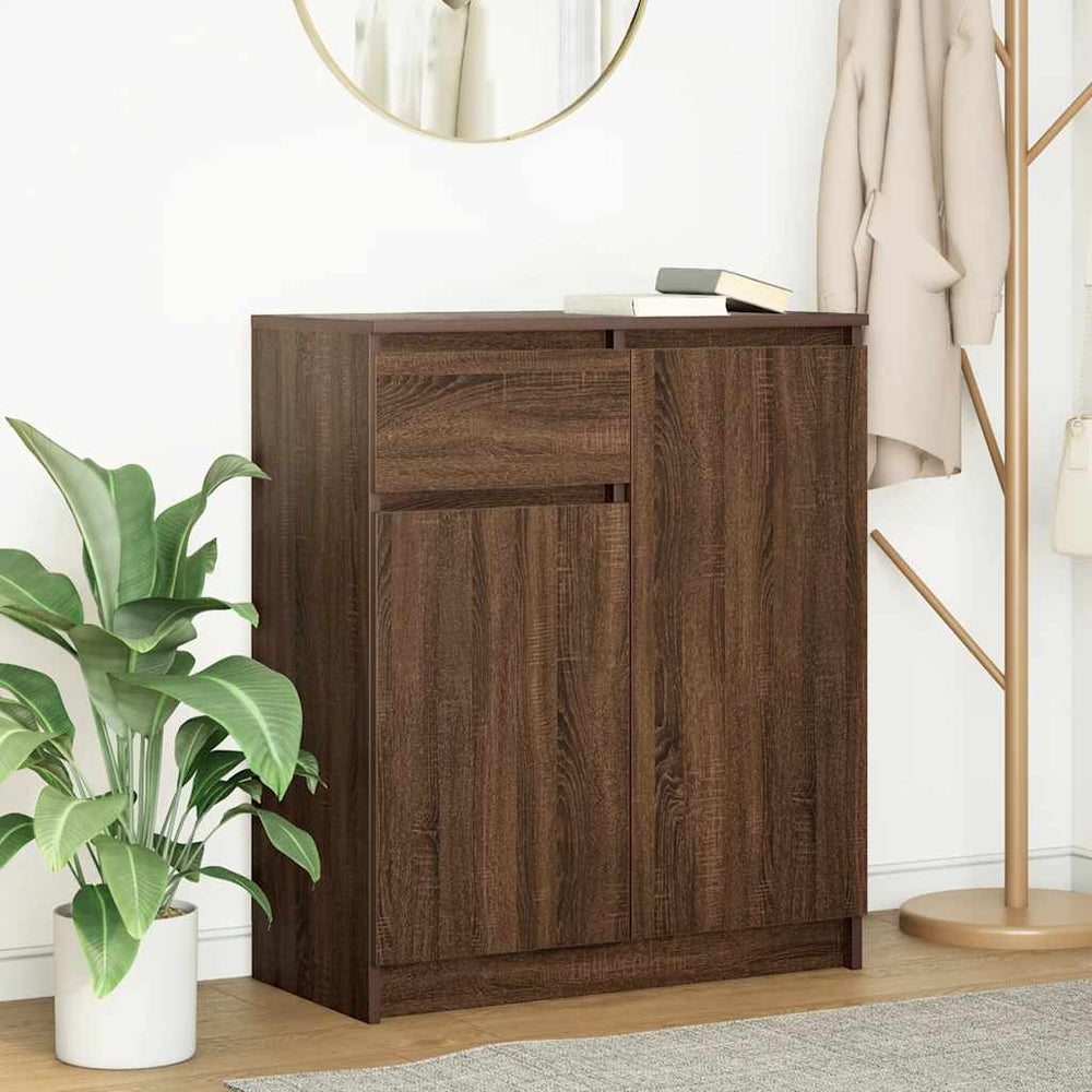 vidaXL Sideboard with Drawer Brown Oak Effect 71x35x84 cm