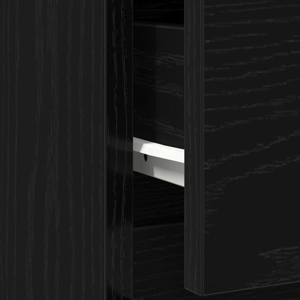 Sideboard Schwarz Eichen-Optik 71x35x65 cm