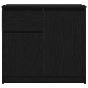 Sideboard Schwarz Eichen-Optik 71x35x65 cm