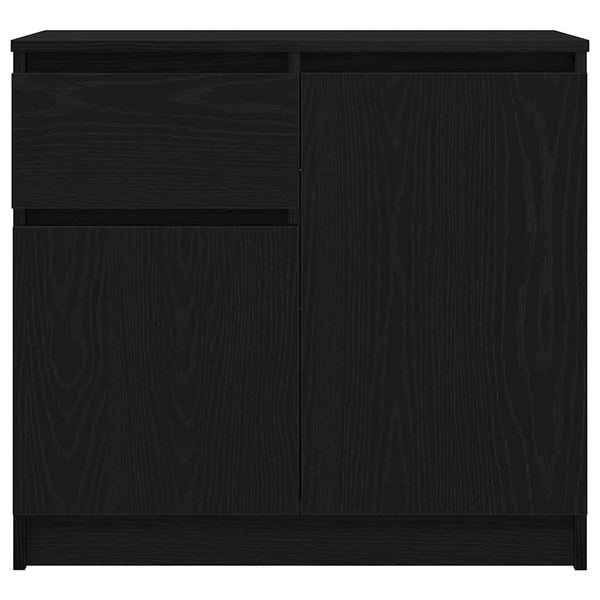Sideboard Schwarz Eichen-Optik 71x35x65 cm