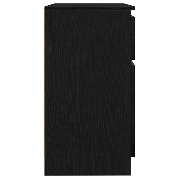 Sideboard Schwarz Eichen-Optik 71x35x65 cm