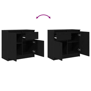 Sideboard Schwarz Eichen-Optik 71x35x65 cm