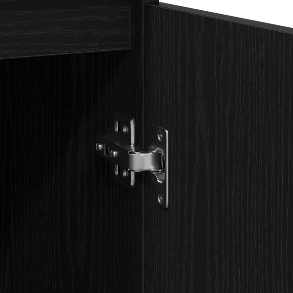 Sideboard Schwarz Eichen-Optik 71x35x65 cm