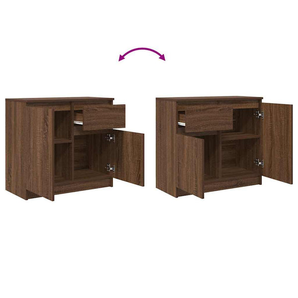 Sideboard Braun Eichen-Optik 71x35x65 cm