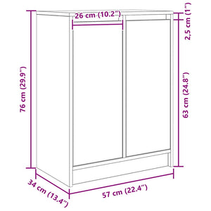 Schwarzes Sideboard Eichenoptik 57 cm