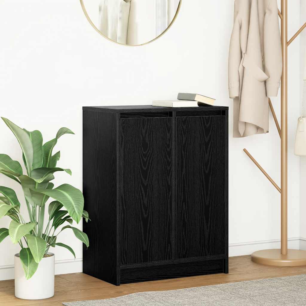 Schwarzes Sideboard Eichenoptik 57 cm