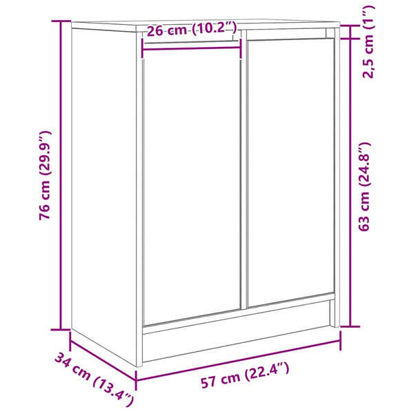 Sideboard Grau Sonoma 57x76 cm