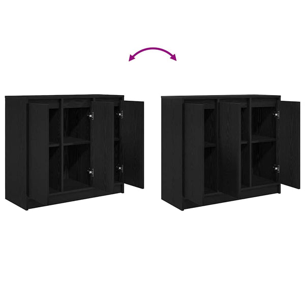 Sideboard Schwarz Eichenoptik 85 cm