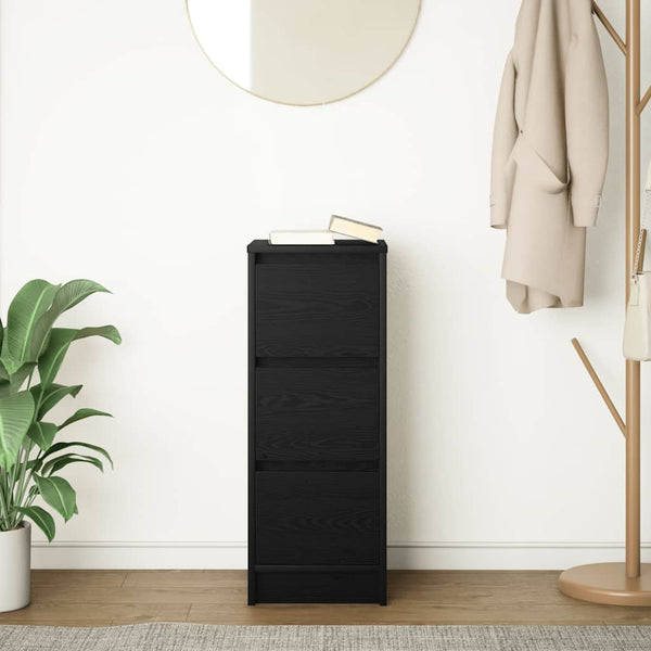 Schwarzes Sideboard Eichen-Optik, 76cm