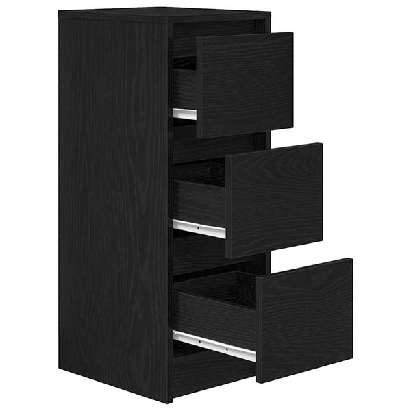Schwarzes Sideboard Eichen-Optik, 76cm