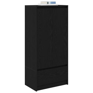 Schrank Schwarz Eichen-Optik mit Schublade