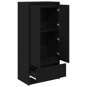 Schrank Schwarz Eichen-Optik mit Schublade