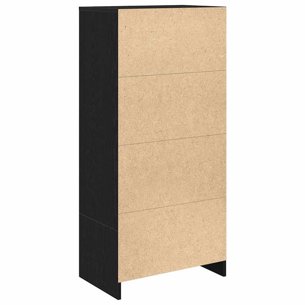 Schrank Schwarz Eichen-Optik mit Schublade