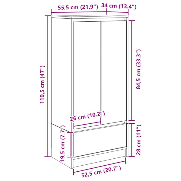 Schrank Sonoma-Eiche mit Schublade